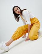 Asos Design Parachute Ruched Pants - Yellow