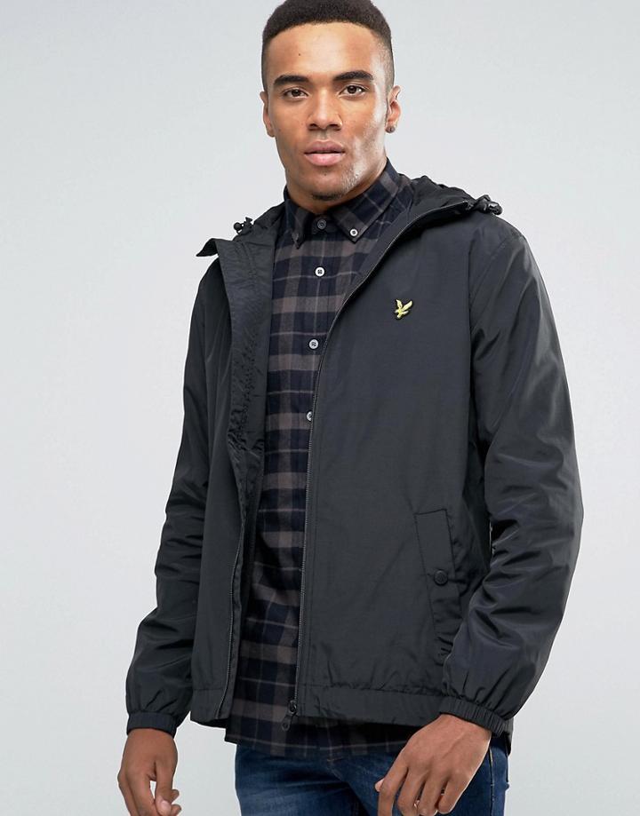 Lyle & Scott Showerproof Raincoat In Black - Black