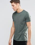 Asos T-shirt With Crew Neck In Green Marl - Racing Green Marl
