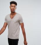 Asos Tall T-shirt With Deep V - Brown
