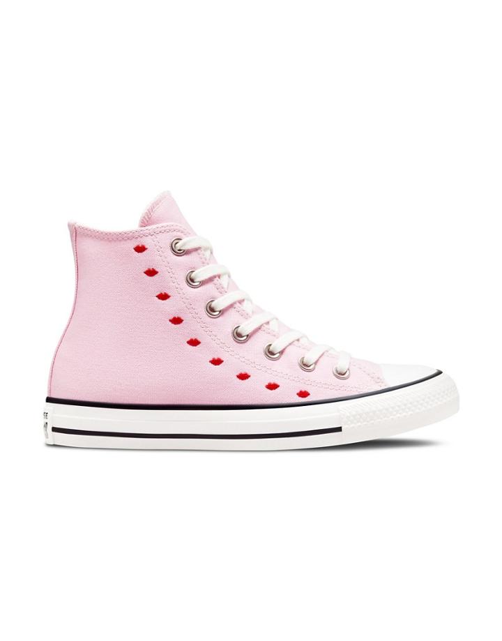 Converse Chuck Taylor All Star Hi Crafted With Love Embroidered Canvas Sneakers In Cherry Blossom-pink