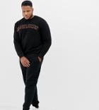 Jack & Jones Originals Plus Size Sweatshirt With Brand Flocking - Black