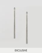 Reclaimed Vintage Chain Fringe Stud Earring - Silver