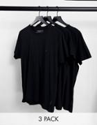 French Connection 3 Pack Lounge T-shirt In Black