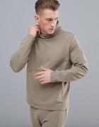 Asos 4505 Sweatshirt With Cut & Sew-beige