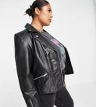 Barney's Originals Plus Belina Real Leather Jacket In Black