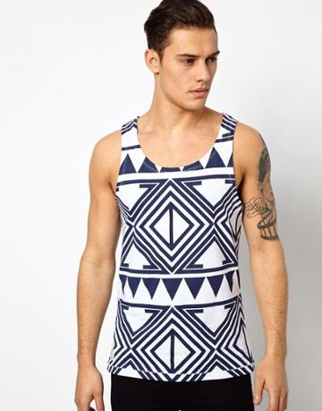 Native Youth Tank With Geo-tribal Print