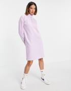 Noisy May Sweatshirt Dress With High Neck In Pale Purple