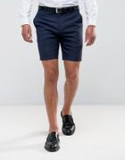 Asos Design Smart Short In Navy