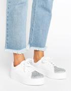 Asos Dazzle Lace Up Sneakers - White
