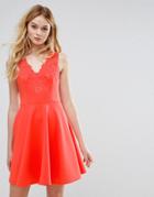 Ted Baker Taliia Halterneck Low V Neck Dress - Red