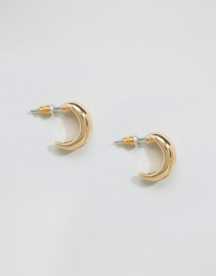 Asos Thick Half Hoop Earrings - Gold
