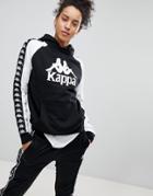 Kappa Hoodie With Chest Logo And Taping - Black