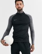 Nike Soccer Strike Half Zip Sweat In Black With Contrast Sleeves