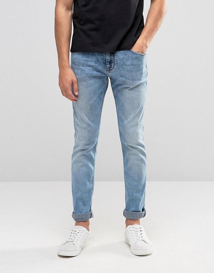 Pull & Bear Skinny Jeans In Light Blue - Blue