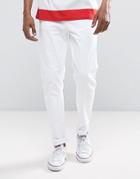 Asos Tapered Jeans In White - White