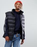 Napapijri Akke Oversized Vest With Back Logo In Black - Black