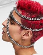 Asos Design Chain Headpiece In Silver Tone