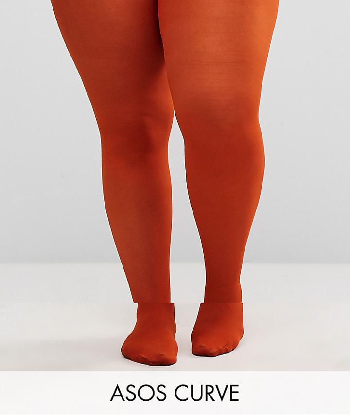 Asos Curve 40 Denier Tights In Rust - Tan