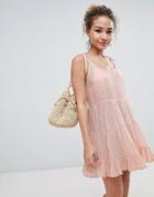 En Creme Sleeveless Dress With Shoulder Strap - Pink