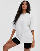 Asos Design Super Oversized T-shirt With Seam Detail In White - White