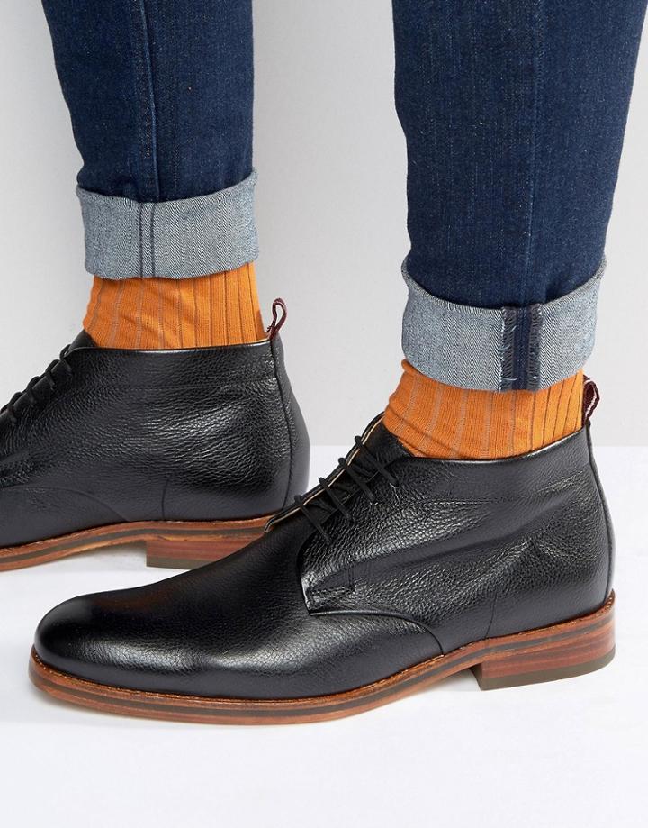 Hudson London Lenin Leather Boots - Black