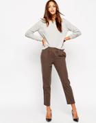 Asos Peg Pant In Wool Touch - Brown