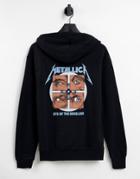 Asos Design Relaxed Hoodie With Metallica Print In Black