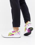 Reebok Pyro Leather Sneakers In White And Yellow