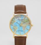 Reclaimed Vintage Inspired Classic Map Print Watch Exclusive To Asos - Brown