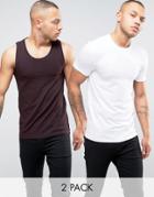 Asos 2 Pack Muscle Fit T-shirt And Muscle Tank Save - Multi