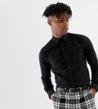 Heart And Dagger Smart Shirt In Black With Long Sleeves - Black