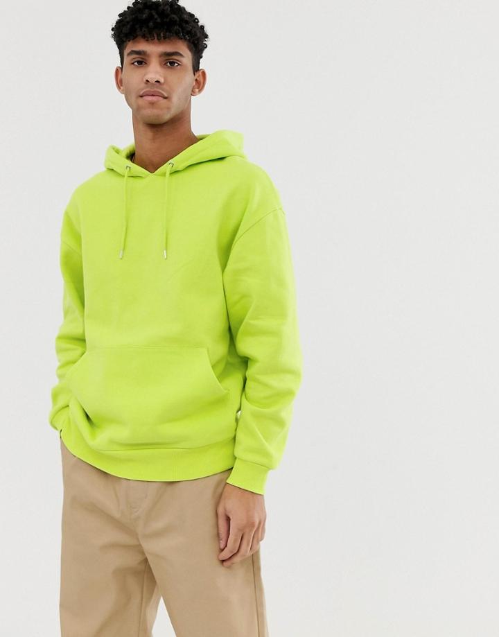 Asos Design Oversized Hoodie In Acid Lime - Green