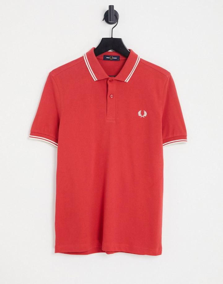 Fred Perry Twin Tipped Polo Shirt In Red