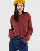 Ichi Fluffy Sweater - Red