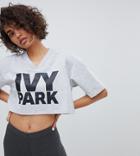 Ivy Park Cropped Logo T-shirt In Gray - Gray
