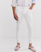 Asos Design Super Skinny Jeans In White - White