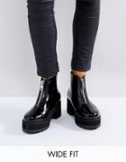Asos Rankin Wide Fit Zip Front Ankle Boots - Black