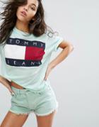 Tommy Jeans 90's T-shirt With Flock Logo - Green