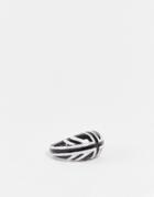 Asos Design Dome Ring With Union Jack In Monochrome-multi