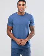 Asos Muscle T-shirt With Crew Neck In Blue Marl - Blue