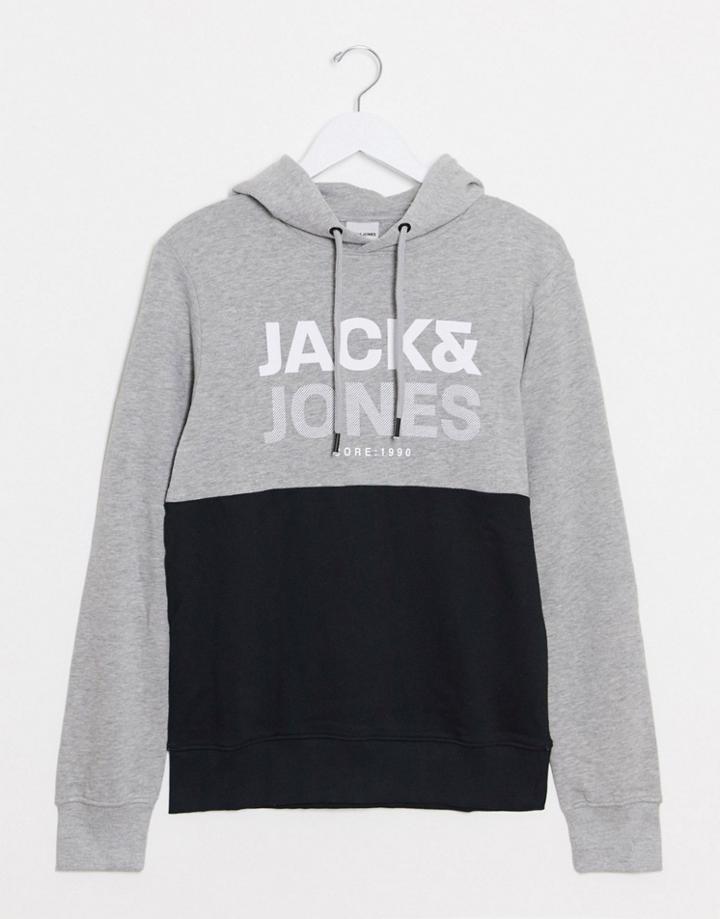 Jack & Jones Core Overhead Hoodie Cut And Sew-grey