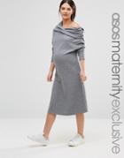 Asos Maternity Lounge Slouchy Dress With Cowl Neck - Gray