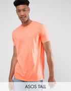 Asos Tall Longline T-shirt With Crew Neck - Orange