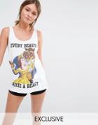 Missimo Every Beauty Needs A Beast Short Set - White