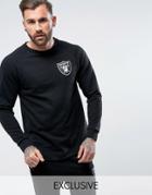 Majestic Raiders Longline Raglan Sweatshirt Exclusive To Asos - Black