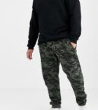 Duke King Size Jogger With All Over Camo Print In Khaki