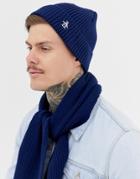 Original Penguin Basic Rib Beanie Hat - Navy