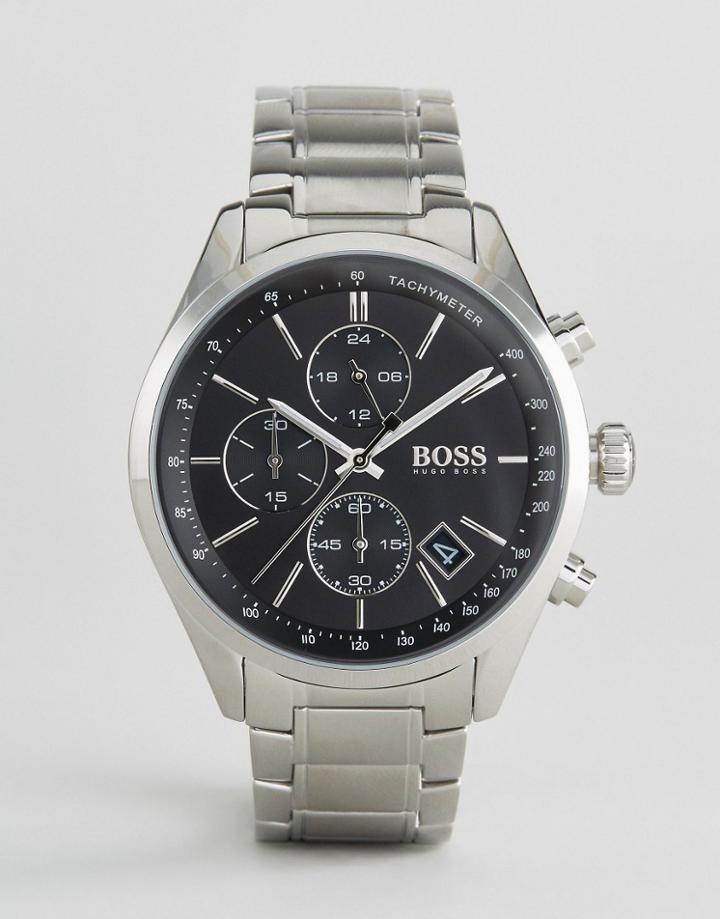 Boss By Hugo Boss 1513477 Grand Prix Chronograph Bracelet Watch In Silver - Silver
