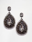 Nali Gray Drop Stone Earrings - Gray